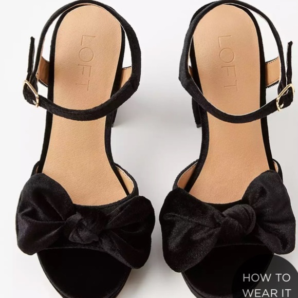 LOFT | Shoes | Loft Velvet Bow Sandals | Poshmark